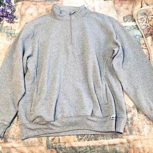 NWOT Russell Athletic Gray 3/4 Zip Sweatshirt (XL